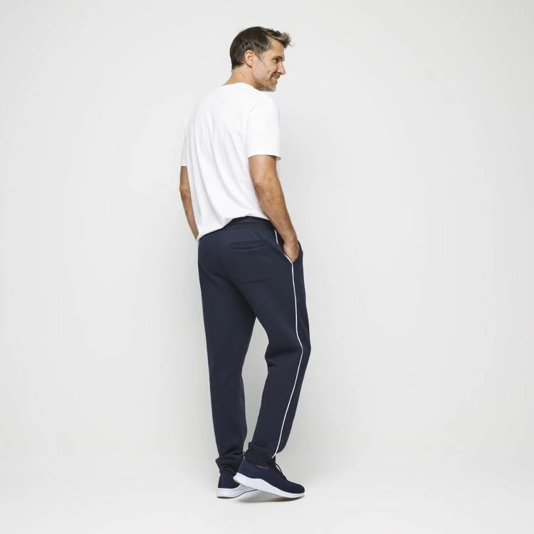 Bronson Casual Narrow Leg Trackpant With Cuff And Piping Navy - Image 3
