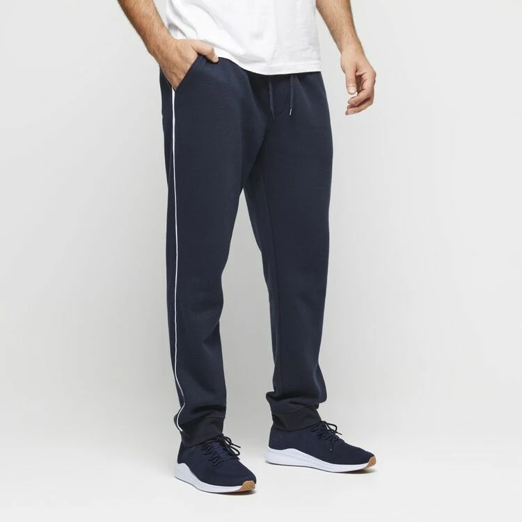 Bronson Casual Narrow Leg Trackpant With Cuff And Piping Navy - Image 2