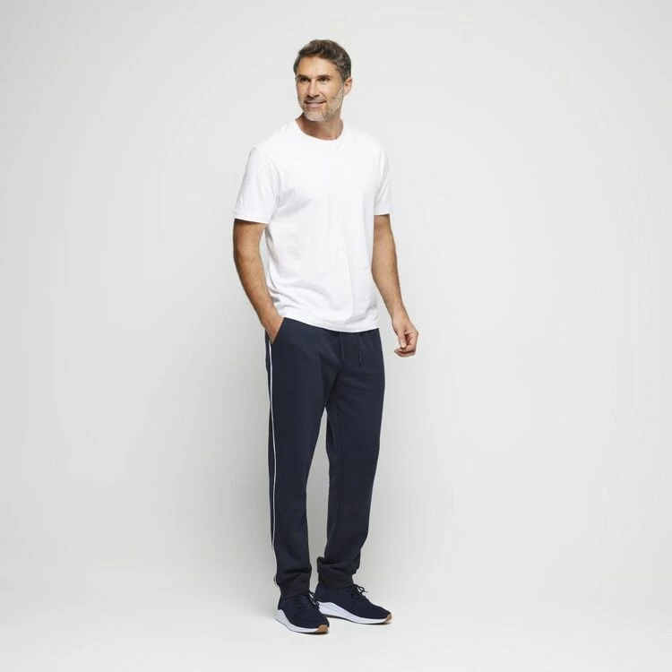 Bronson Casual Narrow Leg Trackpant With Cuff And Piping Navy - Image 4