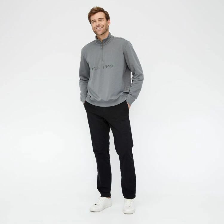 JC Lanyon Lightweight Half Zip Fleece With Embroidered Est 1849 Forest - Image 2