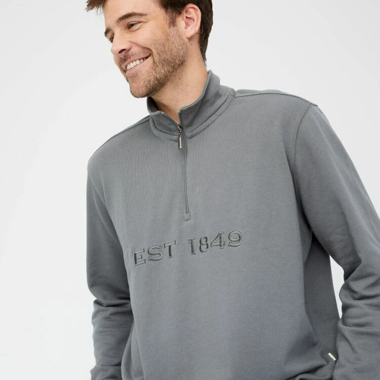 JC Lanyon Lightweight Half Zip Fleece With Embroidered Est 1849 Forest - Image 4