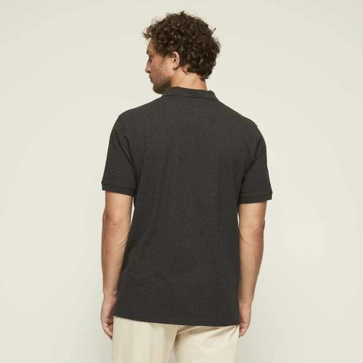 JC Lanyon Double Pique Polo Charcoal - Image 4
