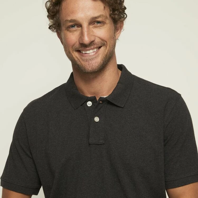 JC Lanyon Double Pique Polo Charcoal