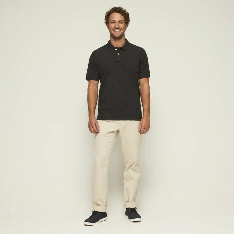 JC Lanyon Double Pique Polo Charcoal - Image 5