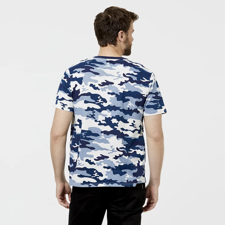 Bronson Casual Camouflage Cotton Jersey Tee Blue Print - Image 2
