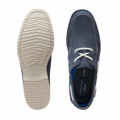 Cloud Steppers By Clarks Noonan Lace Men's Boat Shoe Navy 9 UK