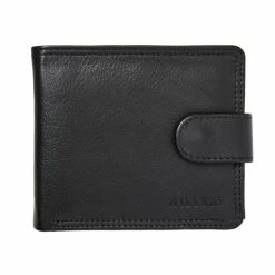 Milleni Leather Wallet And Belt Set Black