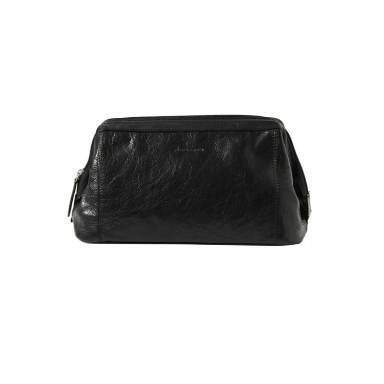 Pierre Cardin Leather Toiletry Bag Black - Image 2