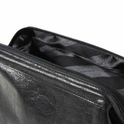 Pierre Cardin Leather Toiletry Bag Black