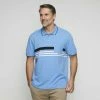 Bronson Casual Hampton Short Sleeve Cotton Pique Chest Stripe Polo Blue