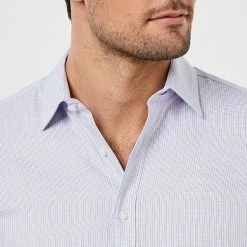 Brooksfield Long Sleeve Career Regular Fit Micro Textured Shirt Berry