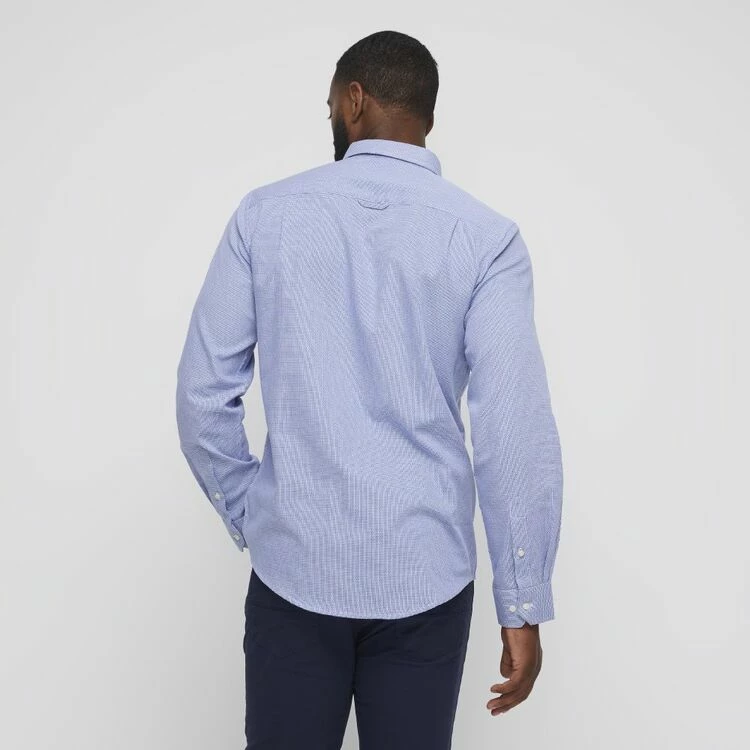 U.S. Polo Assn. Men's Printed Long Sleeve Cotton Shirt Royal Blue Medium - Image 3