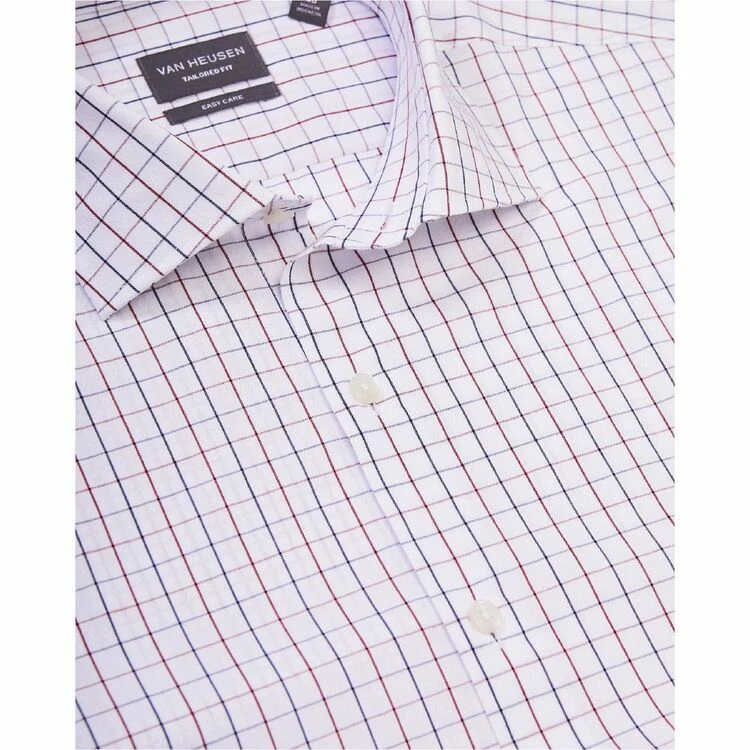 Van Heusen Tailored Fit Check Long Sleeve Shirt Dark Green - Image 3