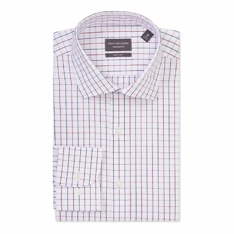 Van Heusen Tailored Fit Check Long Sleeve Shirt Dark Green - Image 4