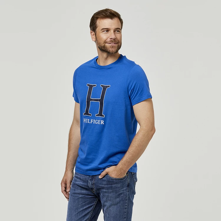 Tommy Hilfiger H Fashion Short Sleeve Tee China Blue Large - Image 3