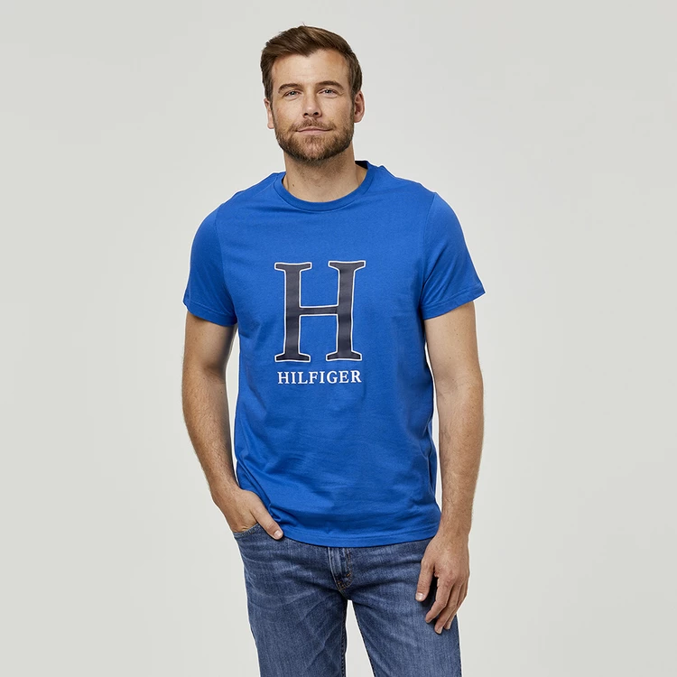 Tommy Hilfiger H Fashion Short Sleeve Tee China Blue Large - Image 4
