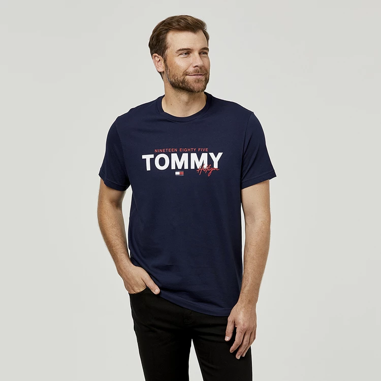 Tommy Hilfiger Tommy Signature Short Sleeve Tee Dark Navy - Image 4
