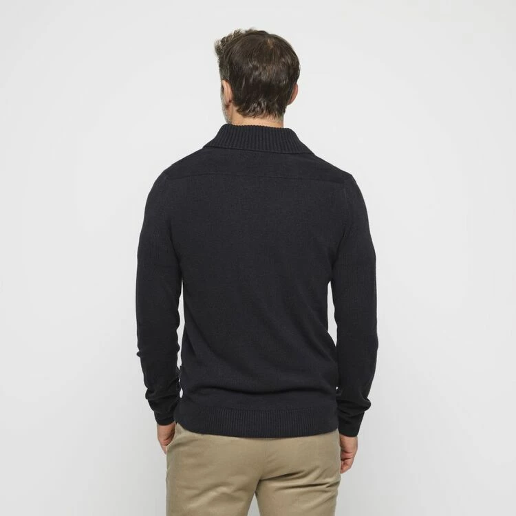 Bronson Casual Roxburgh Soft Touch Shawl Neck Knit Black - Image 3