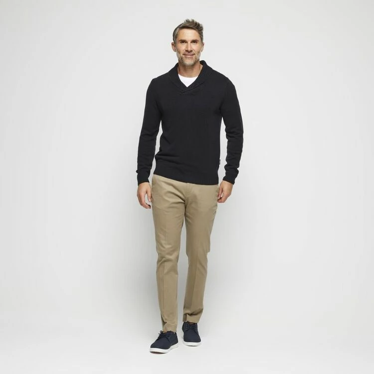 Bronson Casual Roxburgh Soft Touch Shawl Neck Knit Black - Image 2
