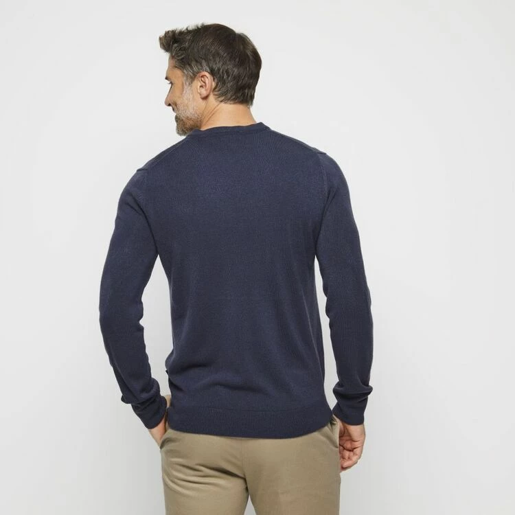 Bronson Basic Hunter V Neck Soft Touch Knit Navy Small - Image 3