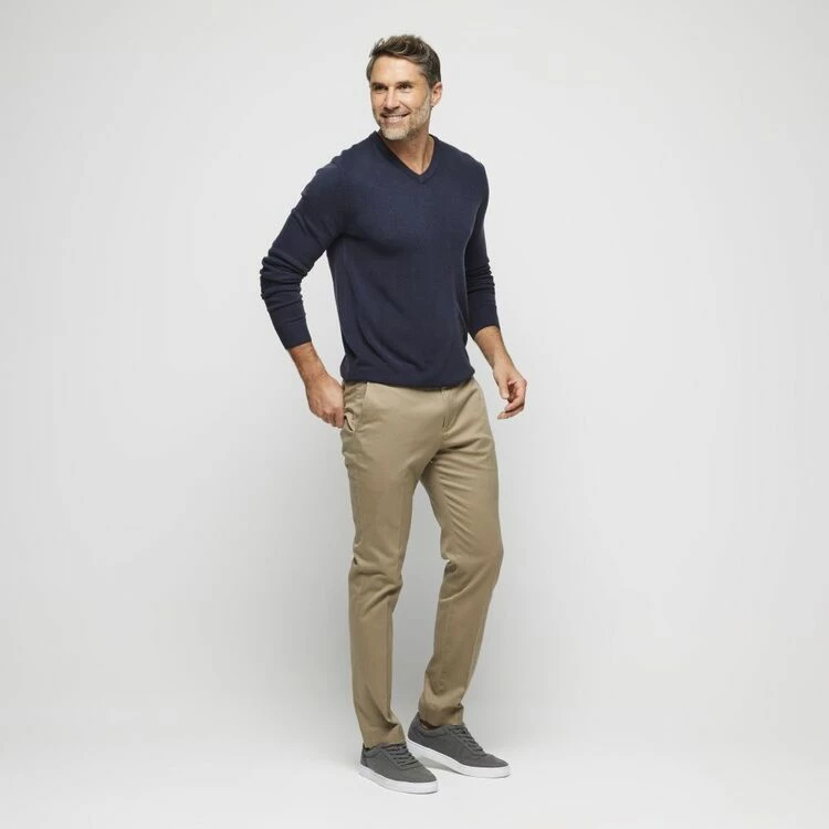 Bronson Basic Hunter V Neck Soft Touch Knit Navy Small - Image 2