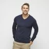 Bronson Basic Hunter V Neck Soft Touch Knit Navy Small