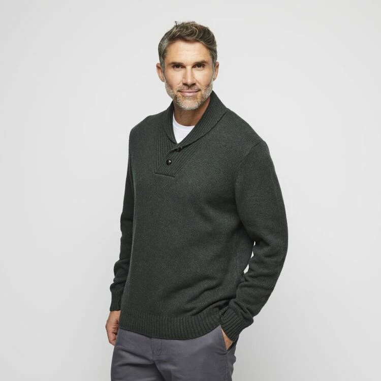 JC Lanyon Harding Shawl Neck Knit Forest