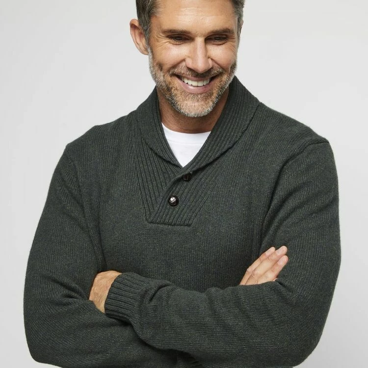 JC Lanyon Harding Shawl Neck Knit Forest - Image 4