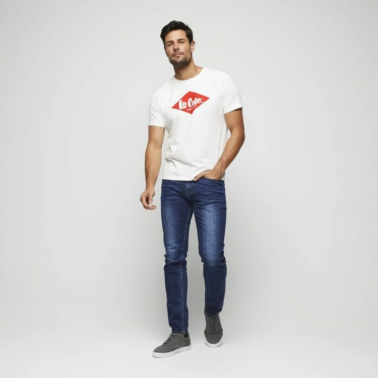 Lee Cooper Diamond Logo Tee White