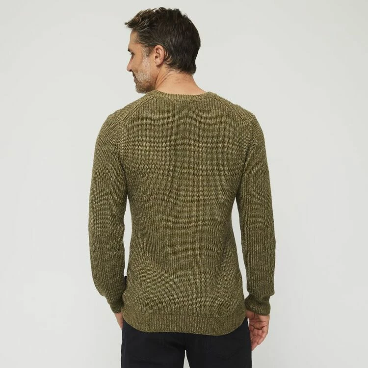 Bronson Casual Bateman Fishman Rib Crew Neck Knit Burnt Olive - Image 4