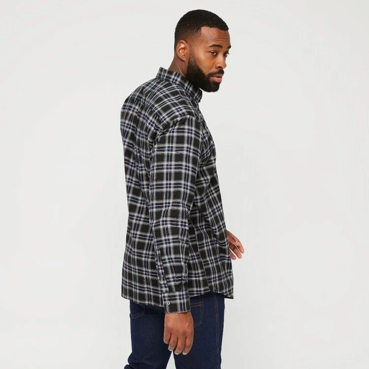 JC Lanyon Jasper Relaxed Wash Cotton Long Sleeve Shirt Dark Navy - Image 4