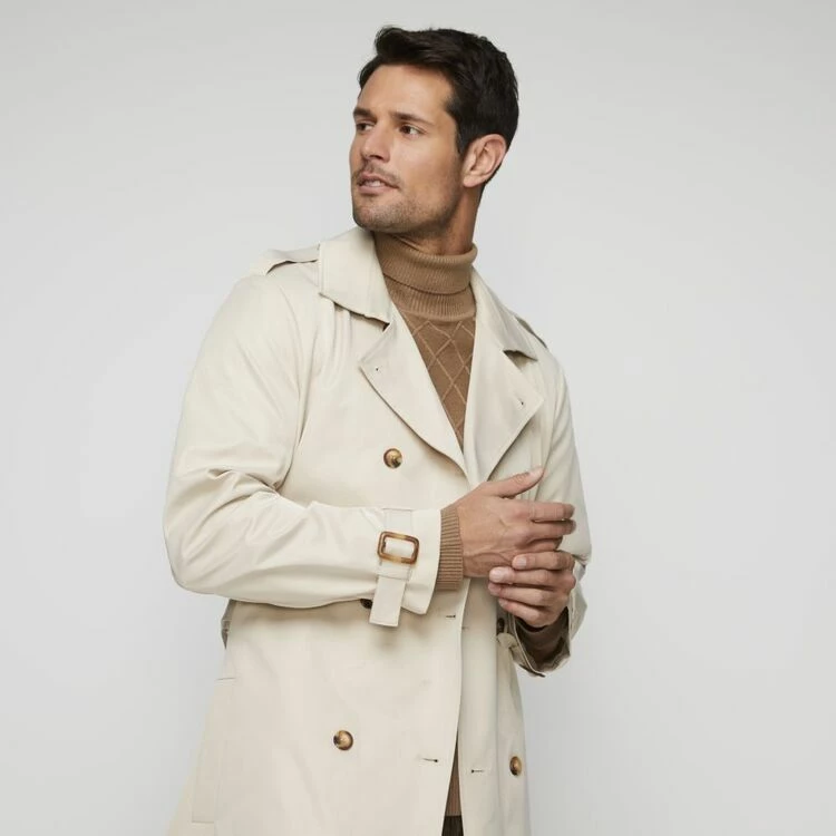 JB Jayson Brunsdon Jayson Brunsdon 3/4 Trench Coat Beige - Image 6