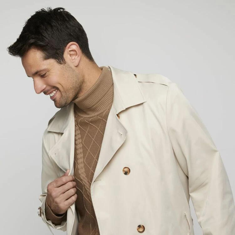 JB Jayson Brunsdon Jayson Brunsdon 3/4 Trench Coat Beige - Image 5