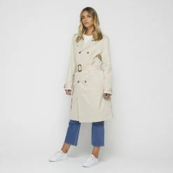 JB Jayson Brunsdon Jayson Brunsdon 3/4 Trench Coat Beige