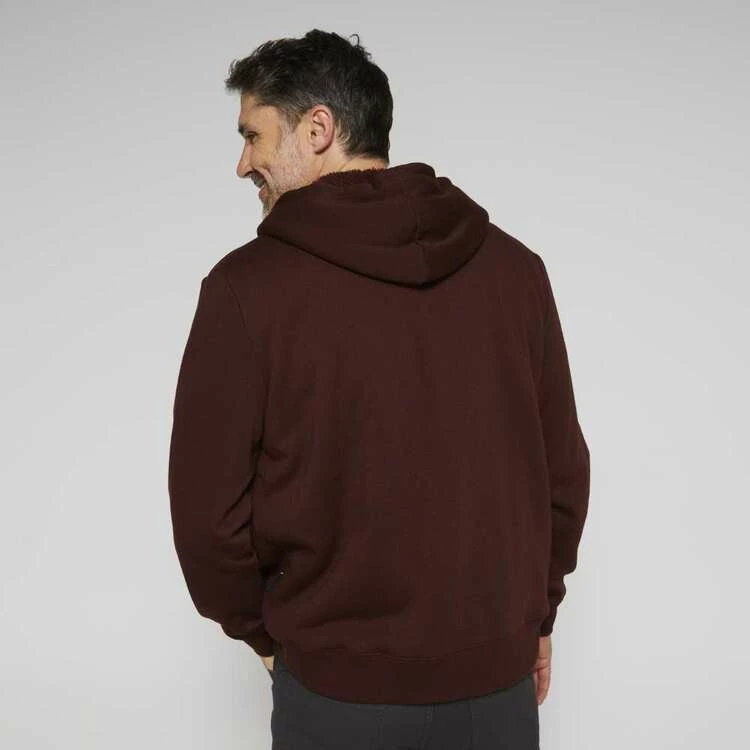 Bronson Casual Hayes Sherpa Lined Hooded Zip Through Fleece Bitter Choc - Image 4