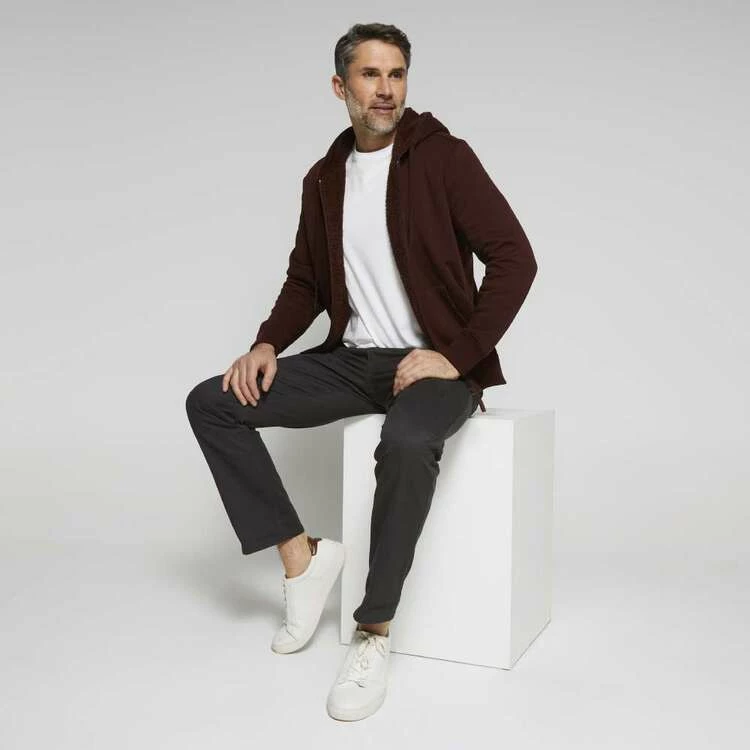 Bronson Casual Hayes Sherpa Lined Hooded Zip Through Fleece Bitter Choc - Image 3