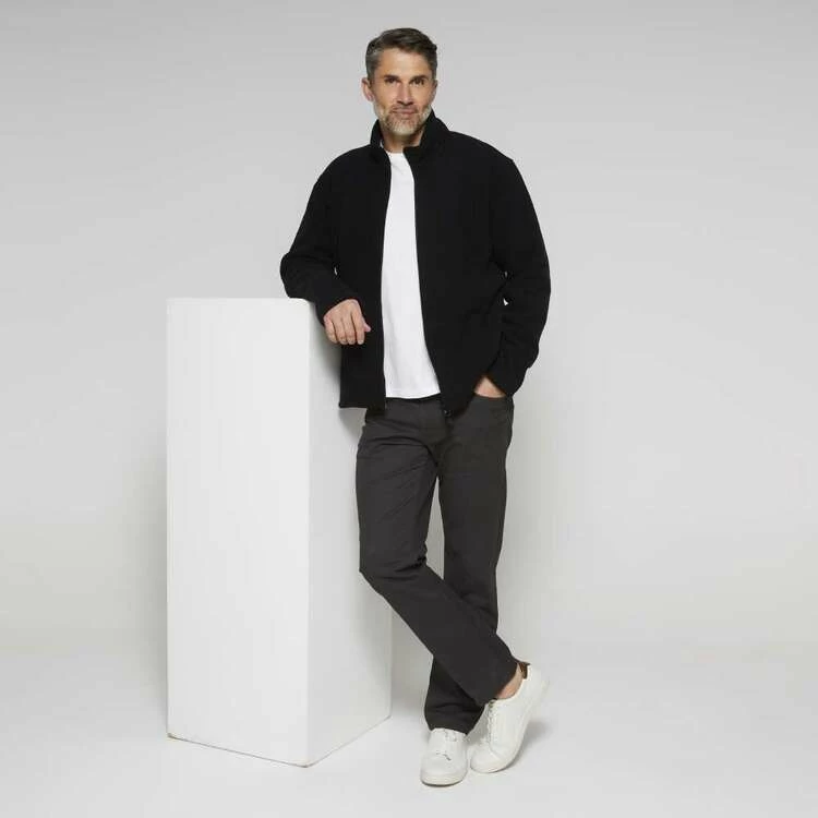 Bronson Casual Linton Sherpa Lined Polar Fleece Black - Image 3