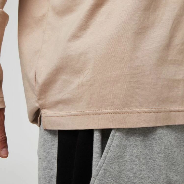 JB Jayson Brunsdon Long Sleeve Crew Neck T-Shirt Beige Marle - Image 2