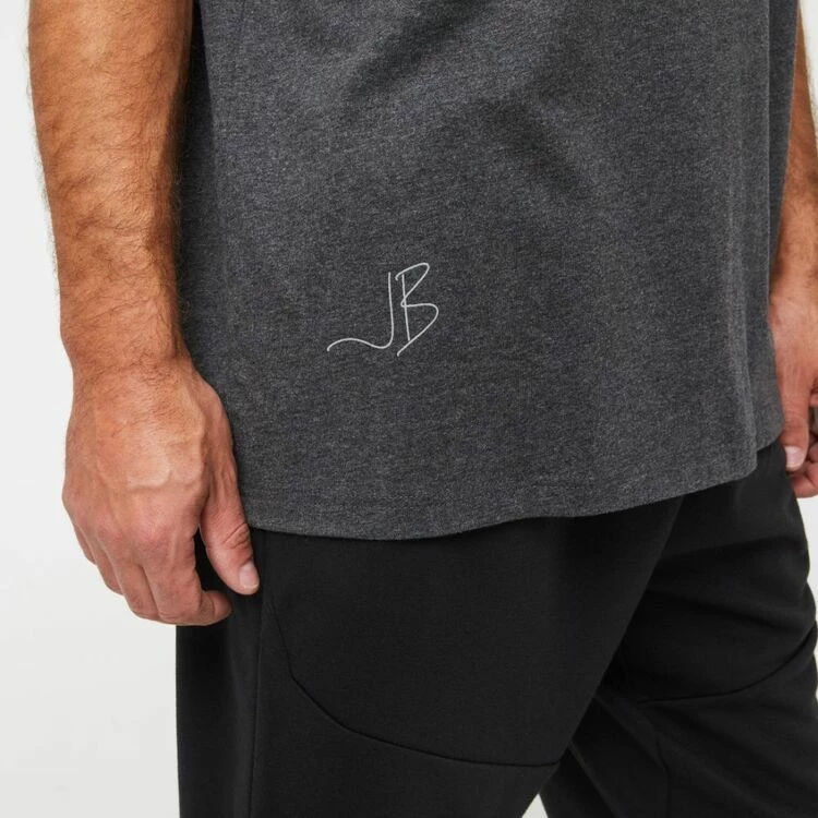 JB Jayson Brunsdon Short Sleeve Oversized Tee Charcoal Marle - Image 2