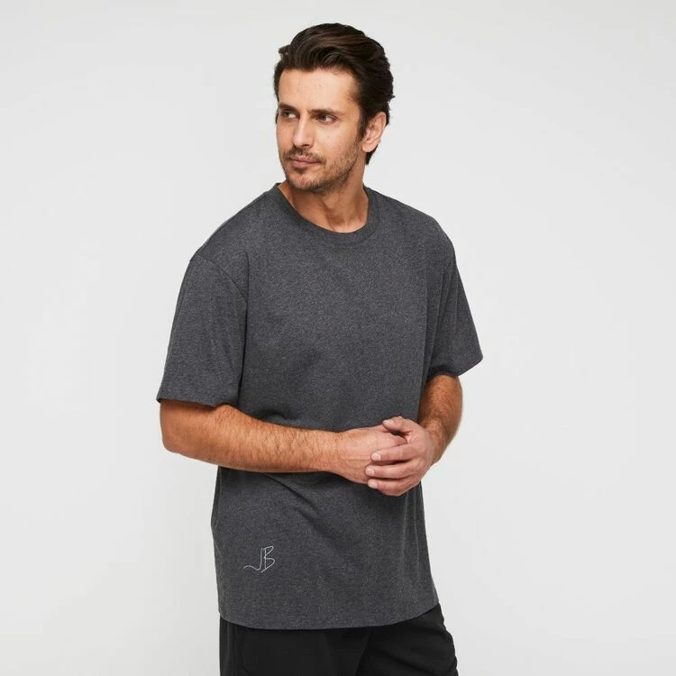 JB Jayson Brunsdon Short Sleeve Oversized Tee Charcoal Marle