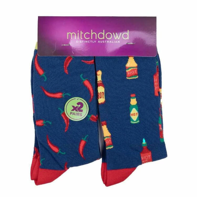 Mitch Dowd Hot Sauce & Chillies Sock 2 Pack Blue 8 - 13 - Image 4