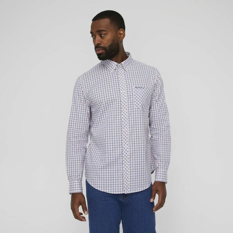 Ben Sherman Long Sleeve 3 Colour House Check Shirt Light Pink - Image 4