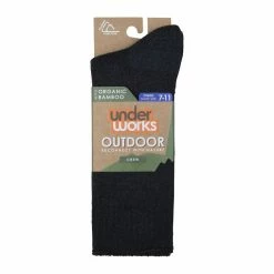Underworks Outdoor Bamboo Crew Sock Black 7 - 11