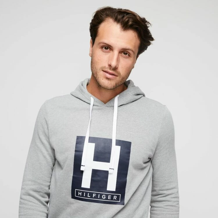 Tommy Hilfiger Fleece Hoodie Heather Grey - Image 2