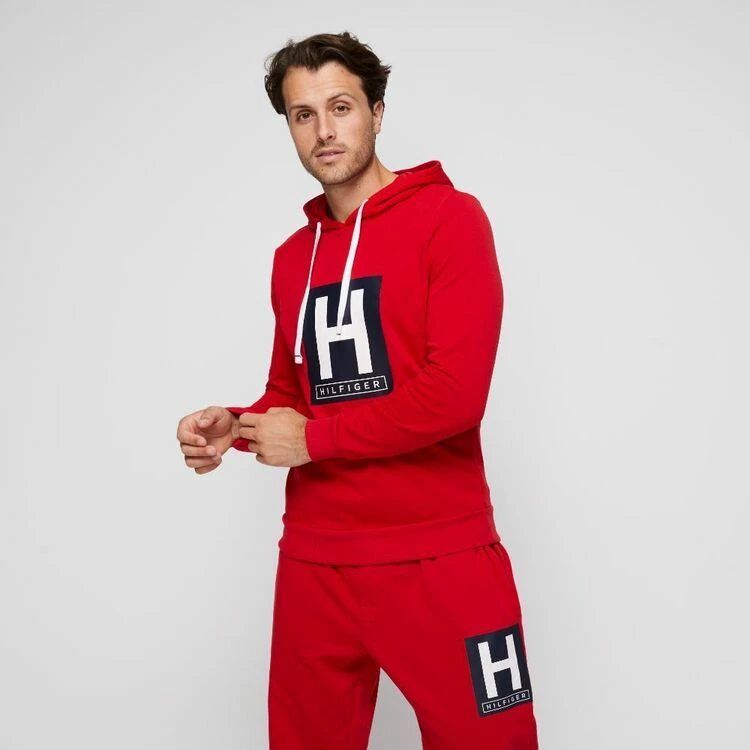 Tommy Hilfiger Fleece Hoodie Mahogany Large - Image 2