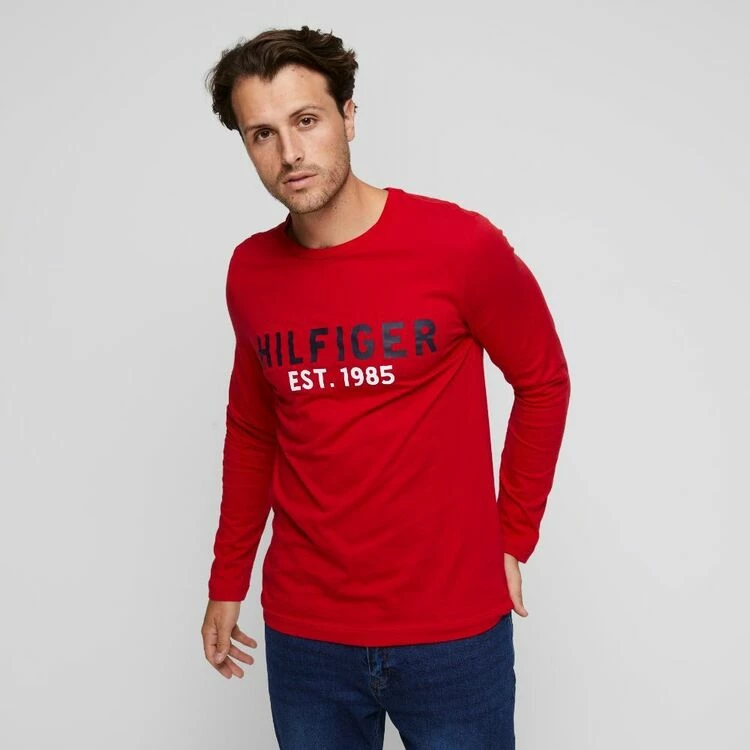 Tommy Hilfiger Graphic Long Sleeve Tee Mahogany Large - Image 3