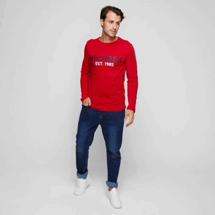 Tommy Hilfiger Graphic Long Sleeve Tee Mahogany Large - Image 5