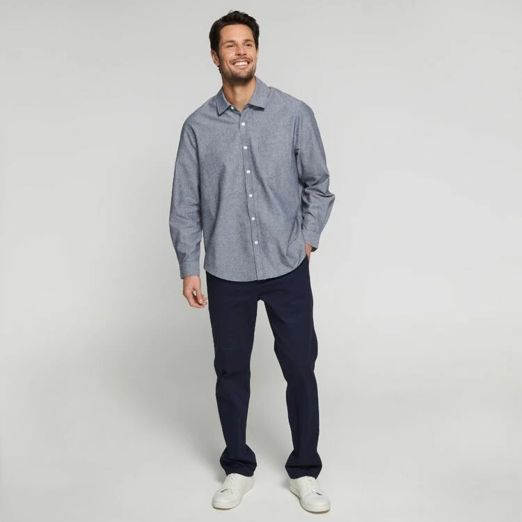 JB Jayson Brunsdon Casual Long Sleeve Shirt Chambray - Image 3