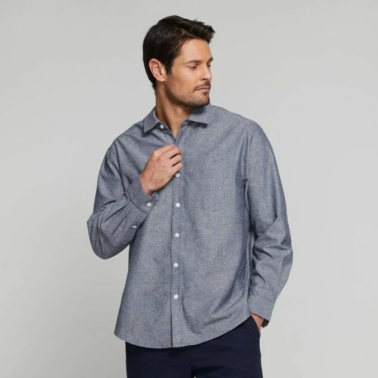 JB Jayson Brunsdon Casual Long Sleeve Shirt Chambray - Image 5
