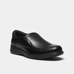 Hush Puppies Transport Wide Leather Slip On Black